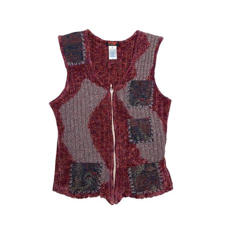 bazar cristian lacroix multicolour patchwork zip up vest