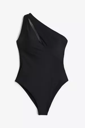 High-leg One-shoulder Swimsuit - Black - Ladies | H&M US