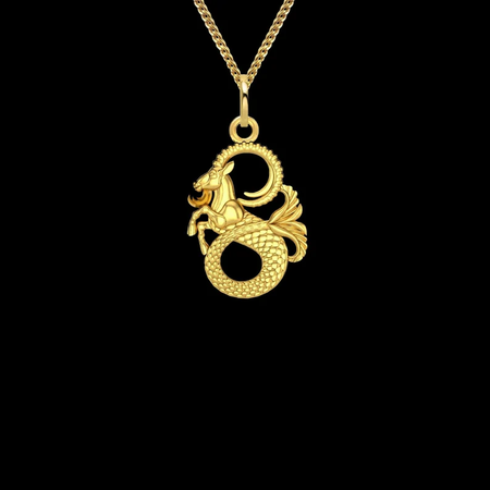 MINI Capricorn Necklace (24mm) - 14k Solid Gold Capricorn Pendant, Capricorn Jewelry, Gold Aries Pendant
