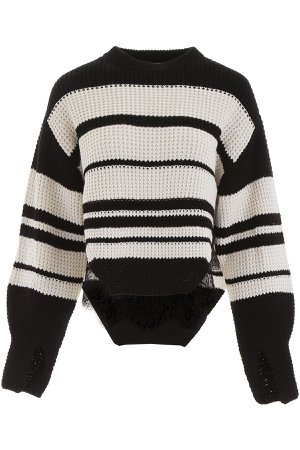 self-portrait Striped Pull With Lace