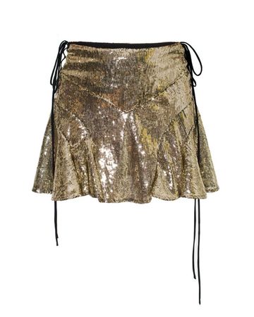 Mary Gold Sequin Mini Skirt by Sveta Milano| Wolf & Badger