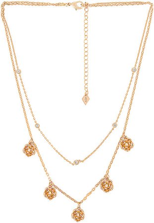 Joy Dravecky Jewelry Double Layer Rose Shaker Necklace