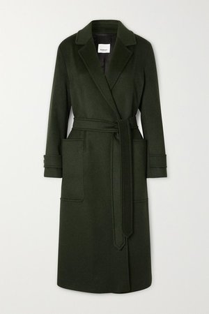 Belted Cashmere Coat - Green