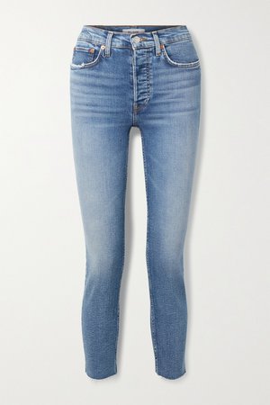 Light blue Stretch Ankle Crop high-rise skinny jeans | RE/DONE | NET-A-PORTER