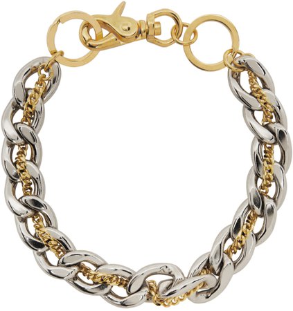 Sacai: Gold & Silver Chain Necklace | SSENSE