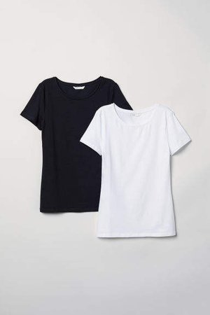 2-pack Jersey Tops - Black