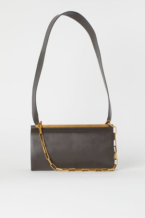 Leather Shoulder Bag - Dark gray - Ladies | H&M US