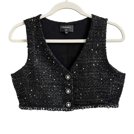 CHANEL SPRING-SUMMER 2022 ACT I GLITTERED TWEED TOP
