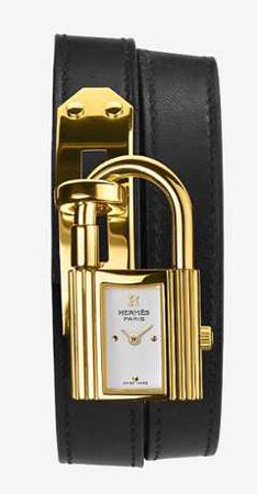 Hermès watch black/gold