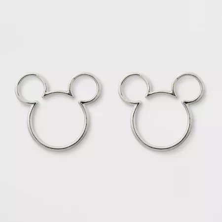 Girls' Disney Mickey Mouse Earrings - Silver : Target
