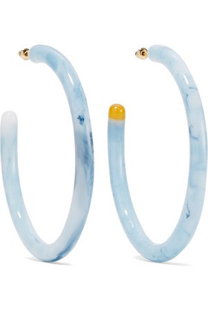 Cult Gaia | Geneva oversized marbled acrylic hoop earrings | NET-A-PORTER.COM