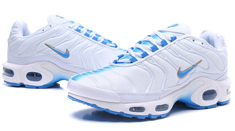 Nike Air Max Plus TN White Blue Boys Running Shoes