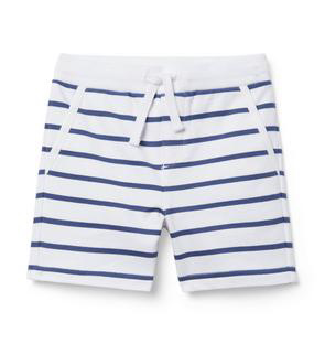 Janie and Jack navy & white striped French Terry shorts