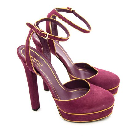 Labellov Gucci Purple Huston Mary Jane Platform Suede Pumps ● Buy and Sell Authentic Luxury