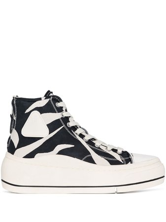 R13 Kurt zebra print high-top sneakers - FARFETCH