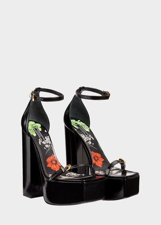 Versace Patent Leather Platform Sandals for Women | US Online Store
