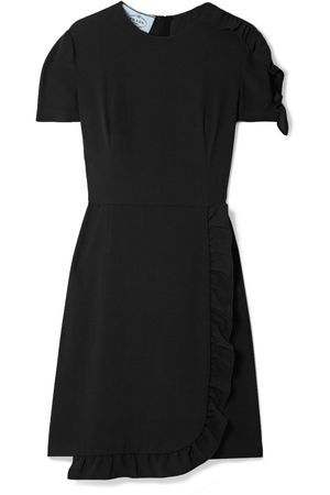 Prada | Wrap-effect ruffled crepe mini dress | NET-A-PORTER.COM
