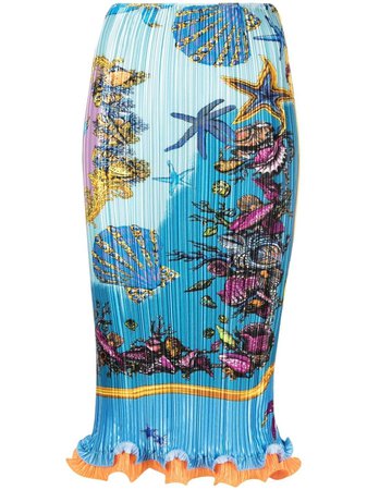 Versace Trésor De La Mer Print Pleated Skirt
