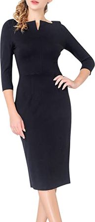 Marycrafts Women's Work Office Business Square Neck Sheath Midi Dress at Amazon Women’s Clothing store