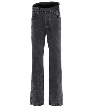 Asymmetric straight-leg jeans