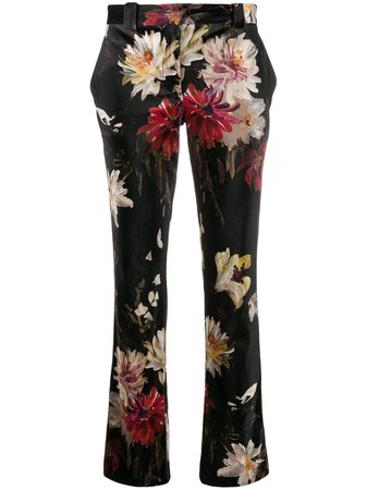 L'autre Chose Floral Print Tailored Trousers