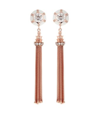 Shop gold & silver Selim Mouzannar 18kt rose gold Sea Flowers diamond and enamel earrings with Express Delivery - Farfetch