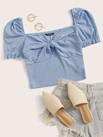 Search baby blue top | SHEIN USA