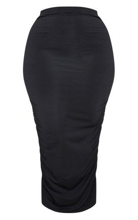 Plus Black Slinky Skirt | Plus Size | PrettyLittleThing USA