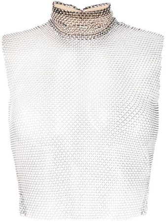 Genny crystal-embellished chainmail-effect Tank Top - Farfetch