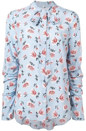 floral print pussy bow blouse