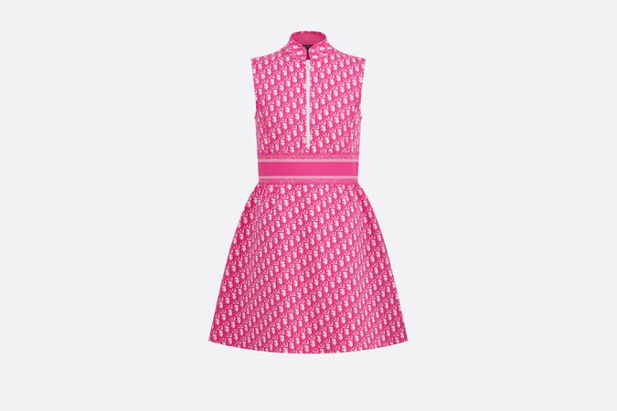 Dioriviera Short Dress Raspberry Dior Oblique Technical Jersey - Ready-to-wear - Women's Fashion | DIOR