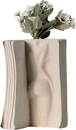 Amazon.com: Ceramic Book Vase, White Plain Book Vase for Flowers for Modern Home Decor,Creative Face Book Flower Vase for Dining Table Centerpiece Coffee Table Office Bookshelf Living Room Decor ( Size : C ) : Home & Kitchen