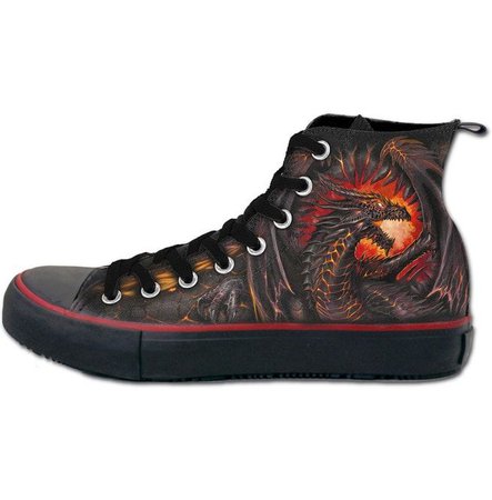 Dragon Furnace Sneakers Men's High Top Laceup | Spiral | RebelsMarket