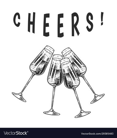 Cheers toast clink glasses champagne Royalty Free Vector