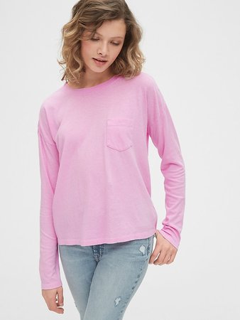 Authentic Long Sleeve Pocket T-Shirt | Gap