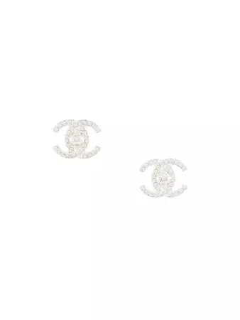 Chanel Vintage Crystal CC Earrings - Farfetch