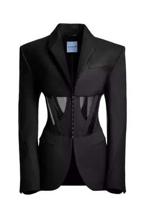 Corset-style Wool Jacket - Black - Ladies | H&M US