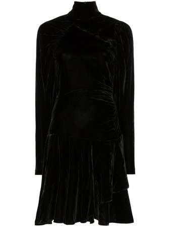 Rotate Ruched Velvet Mini Dress | Farfetch.com