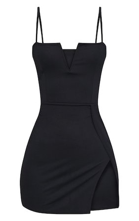 Black Plunge Dress | PrettyLittleThing