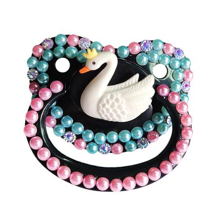 Black Swan Adult Pacifier Binkie ABDL Ageplay Soother | DDLG Playground