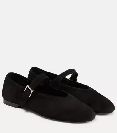 Suede Ballet Flats in Black - The Row | Mytheresa