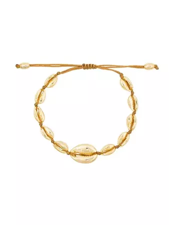 Tohum Gold Large Puka Shell Bracelet