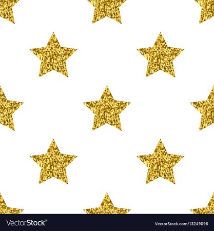 Golden glitter stars white seamless pattern Vector Image