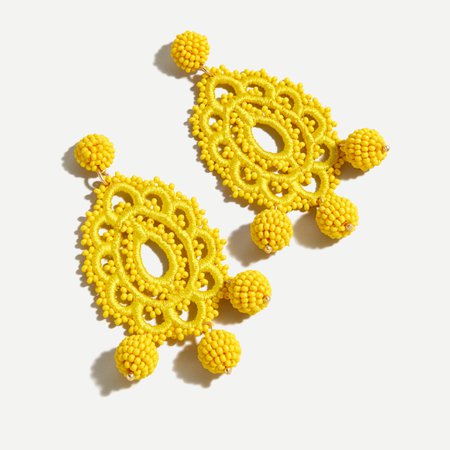 J.Crew: Beaded Crochet Statement Earrings For Women