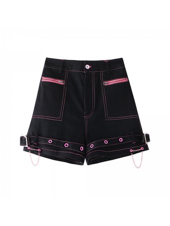 Angel of Love Punk Harajuku Style Plaid Pockets Short Pants by KOKORI