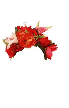 Red flower crown