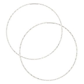 120MM Silver-tone Skinny Hoop Earrings | Claire's US