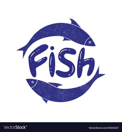 Blue color fish circular logo with two Royalty Free Vector