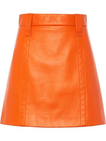 Prada Leather Fitted Mini Skirt - Farfetch