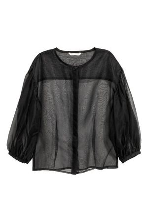 Sheer Blouse - Black - Ladies | H&M CA